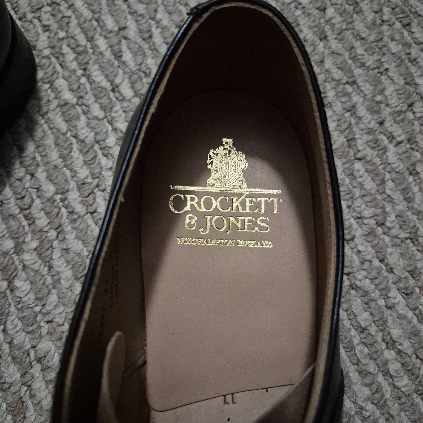 Crockett & Jones Hallam Black Leather Cap Toe Oxford Dress Shoes Uk 11 E Us 12 — image 7 of 8